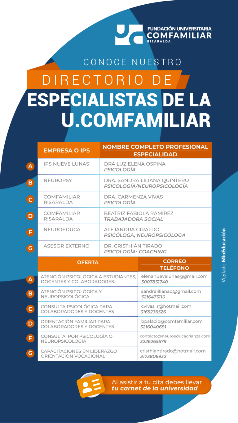 Directorio de Especialista de la UComfamiliar